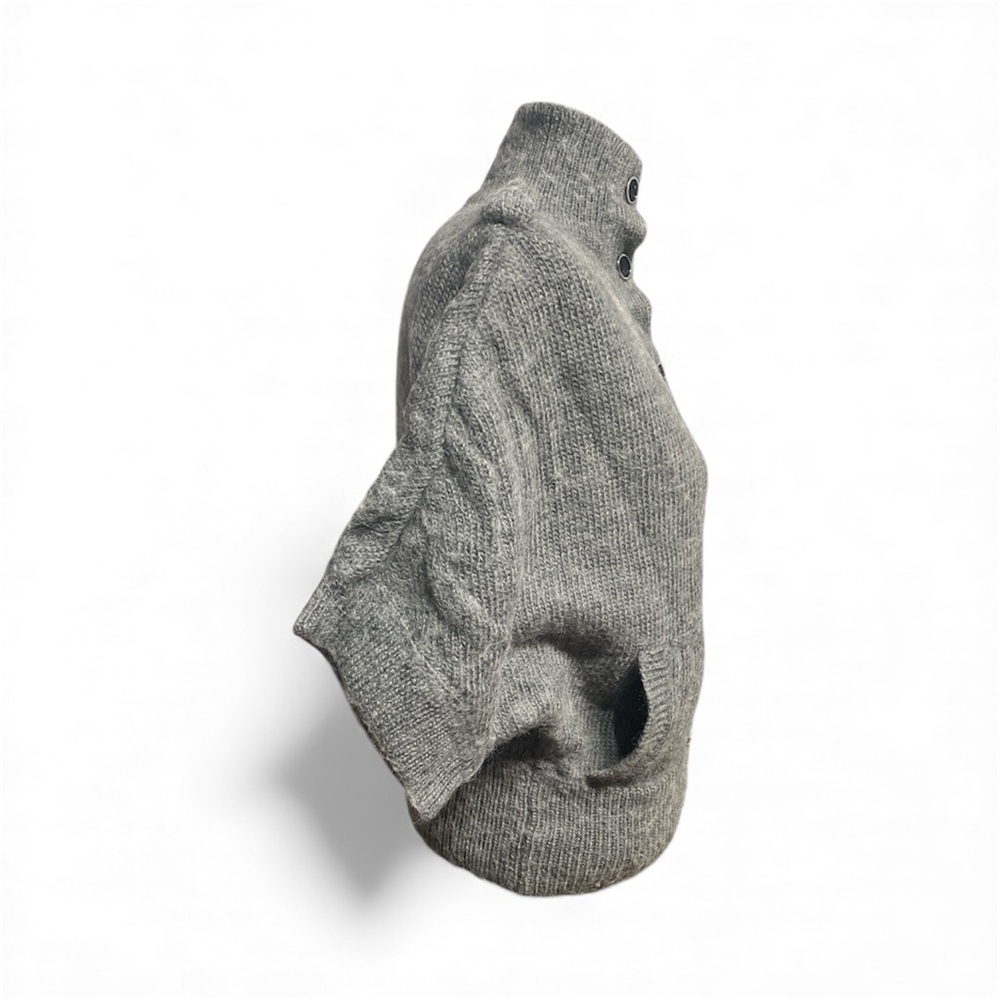 •Gray Button-Up Knit Sweater - Picture 5 of 6